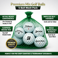 Premium Mix Golf Balls – 5-Ball Mesh Pack